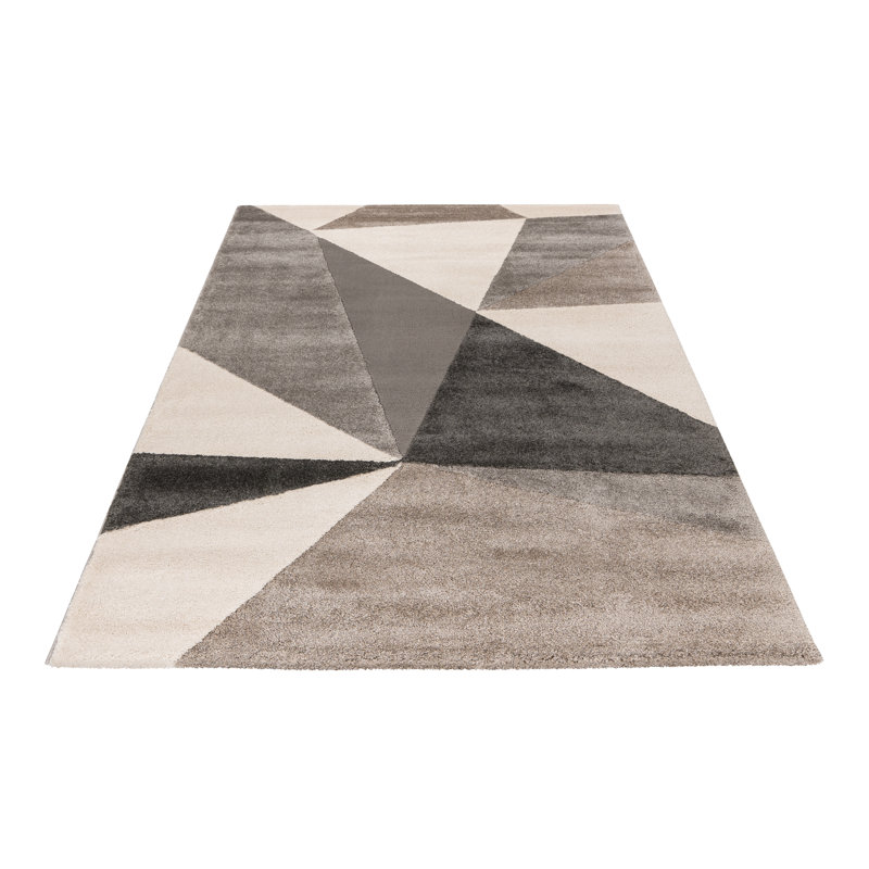 Canyon Geometric Area Rug, Rectangle 80 x 150cm, Grey/Brown/Blue