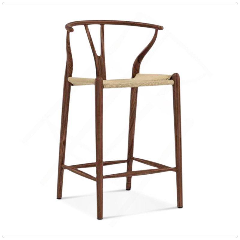 Tabouret de comptoir Wishbone, Noyer