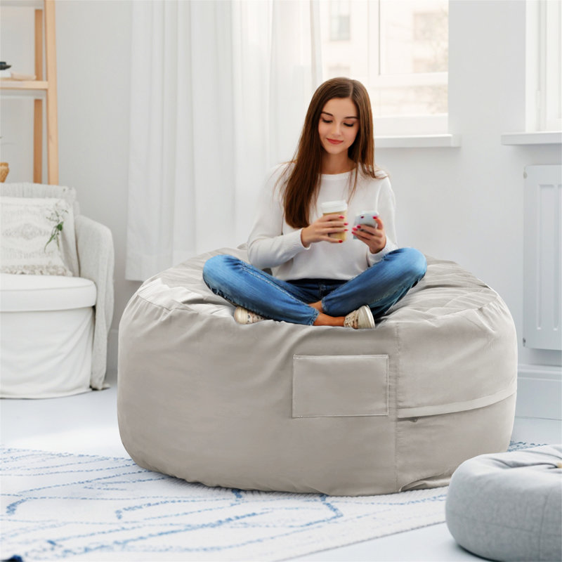Fauteuil à billes 3 ', Tissu gris