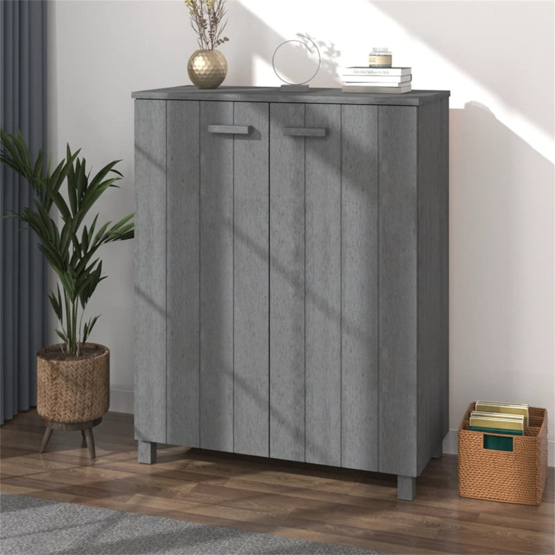 Jezelle 16 Pair Shoe Storage Cabinet, Dark Grey