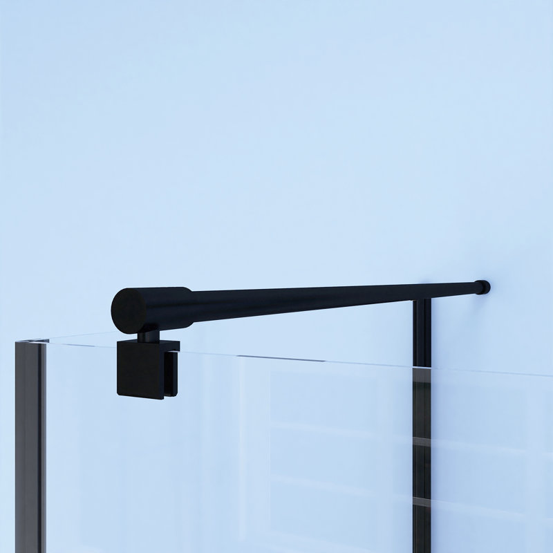 P 36 po x P 36 po x H 72 po avec porte de douche en coin pivotante Frameles avec verre trempé transparent de 1/4 po