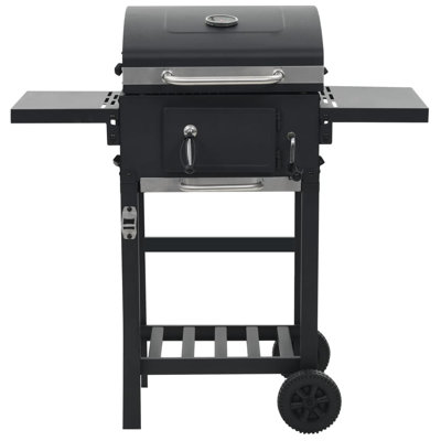 Charcoal-Fueled BBQ Grill with Bottom Shelf