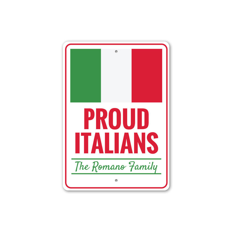 Fière enseigne en aluminium italien, H 14 po x l 10 po x P 0,04 po
