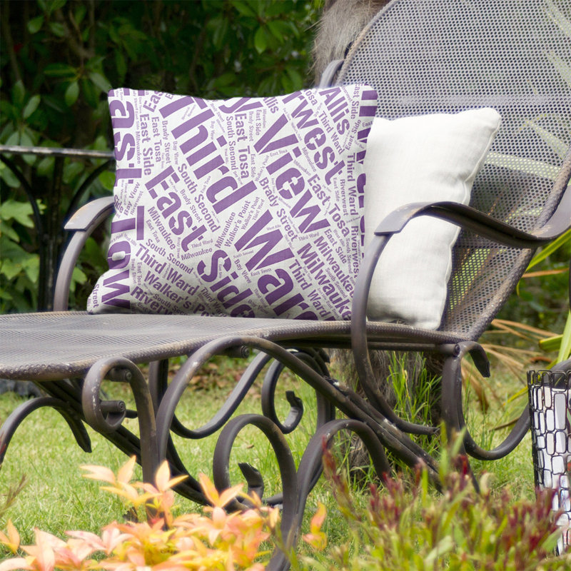 Coussin décoratif intérieur/extérieur milwaukee, Oui, Mauve, H 16 po x l 16 po