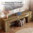 63" TV Stand  for 55/60/65/75" TVs, Long Entertainment Center with Hidden Metal Frame for Living Room, Bedroom
