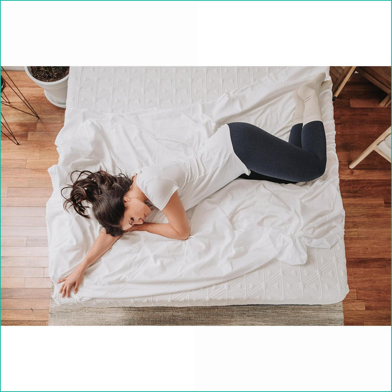 Matelas | Matelas très grand en mousse viscoélastique gélifiée 12 pouces Omne Sleep - Blanc neige / Gris foncé | Multicolore | Polyuréthane