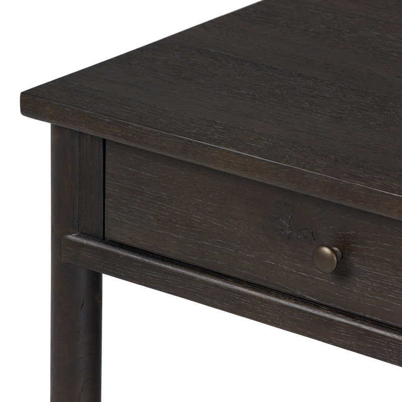Bari Desk-Weathered Oak, Cracked Smoked Black Veneer