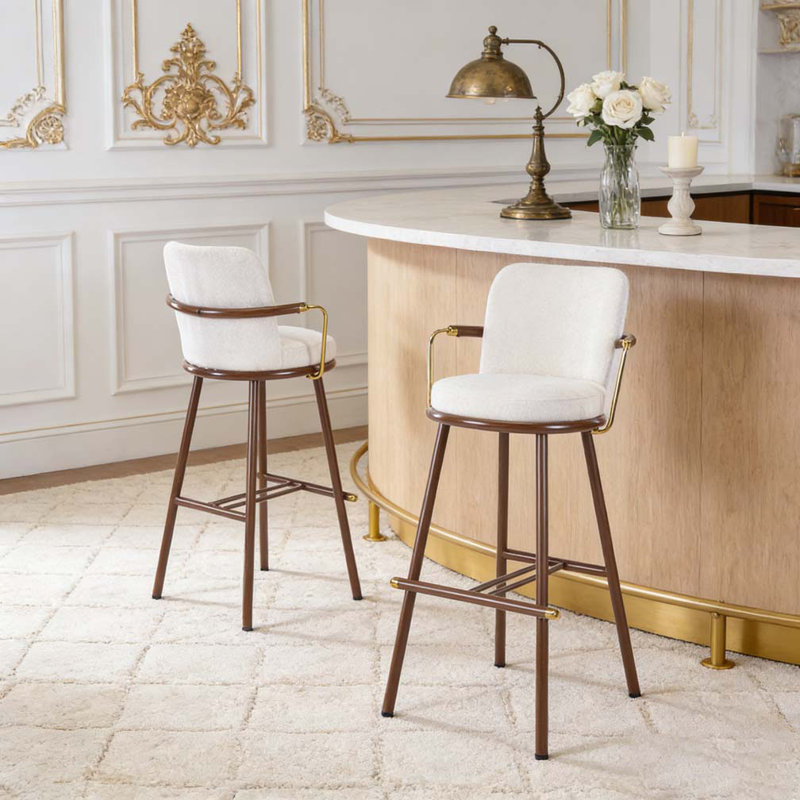 Tabouret d'intérieur rembourré avec structure en métal