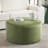 Olive Velvet Round - 16.2 Inches High, 30.15 Wide, Function As Footrest Or Side Table, Luxury Appearance Tall, Work Comfort And