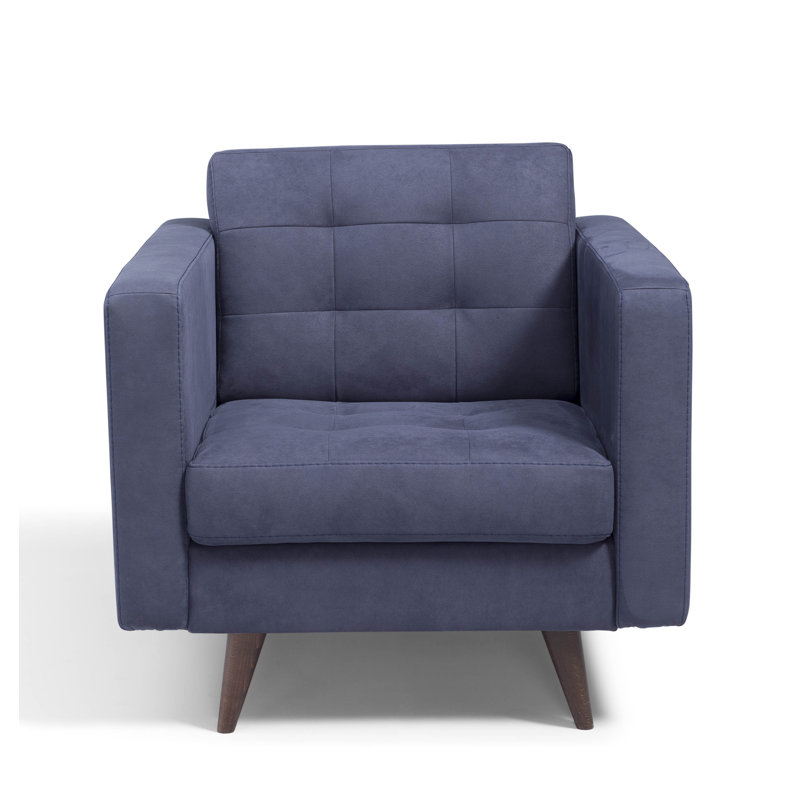 Fauteuil en polyester capitonné large de 32,3 po Mayo