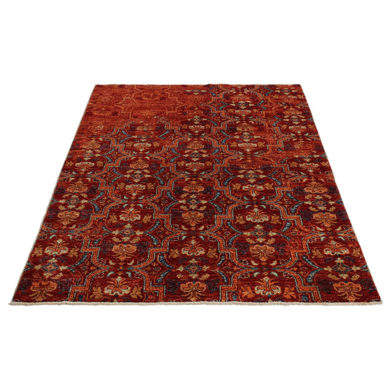 4x6 Red and Rust Turkish Oushak Rug
