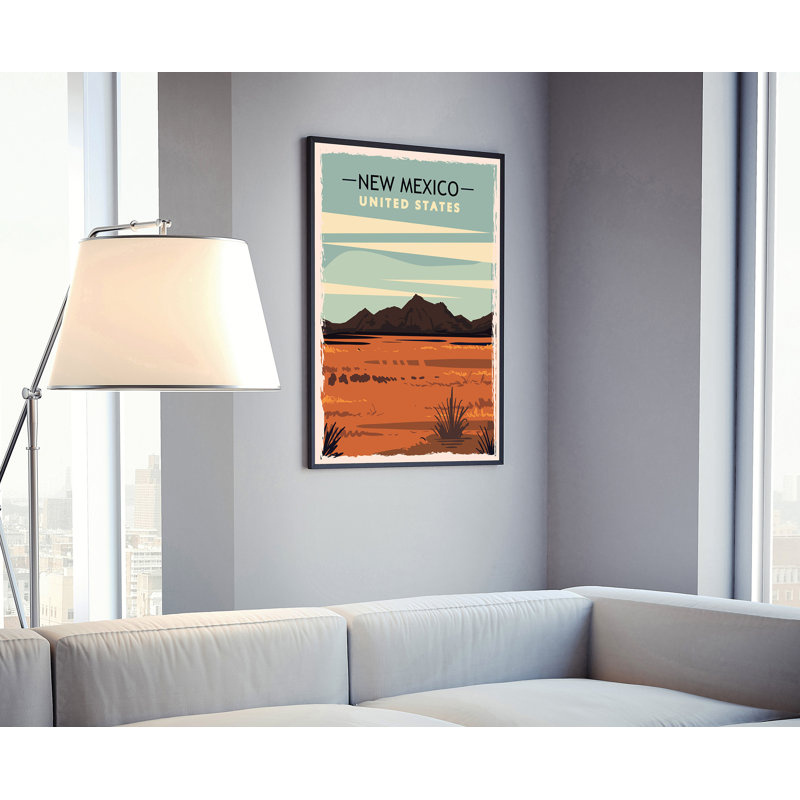 Affiche de voyage d'État du Nouveau-Mexique, impression rétro non encadrée, art mural maison et bureau, H 20 po x l 16 po