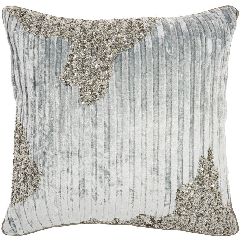 Sequined Cotton Throw Pillow