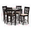 Ensemble de salle à manger 5 pièces au fini noir / beige Fraserburgh H 37,4 po x l 18,5 po x P 19,88 po-520633794-520633805