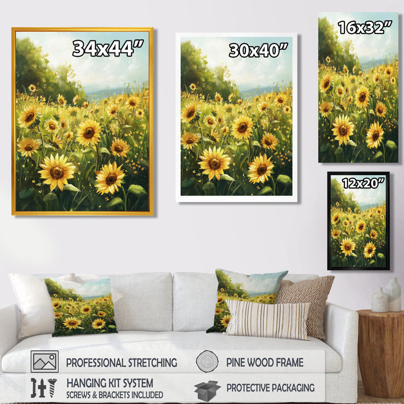 Dunsmore - impression sur toile florale, H 32 po x l 16 po, Noir, Reproduction encadrée sans passe-partout