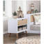 Ensemble de meubles de chambre à coucher avec tiroirs et tablettes ouvertes à finition laquée blanche et blanche