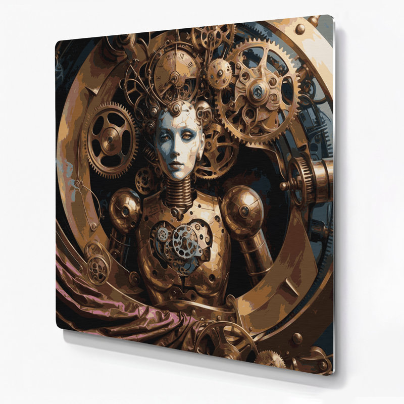 Art mural en métal Sci Fi, H 384 po x l 384 po x P 0,05 po