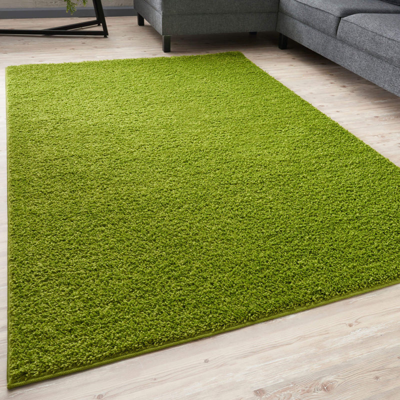 Myshaggy Collection Rugs Solid Design in Green, Rectangle 160 x 230cm