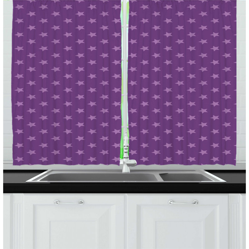 Geometric Ruffled Kitchen Curtain