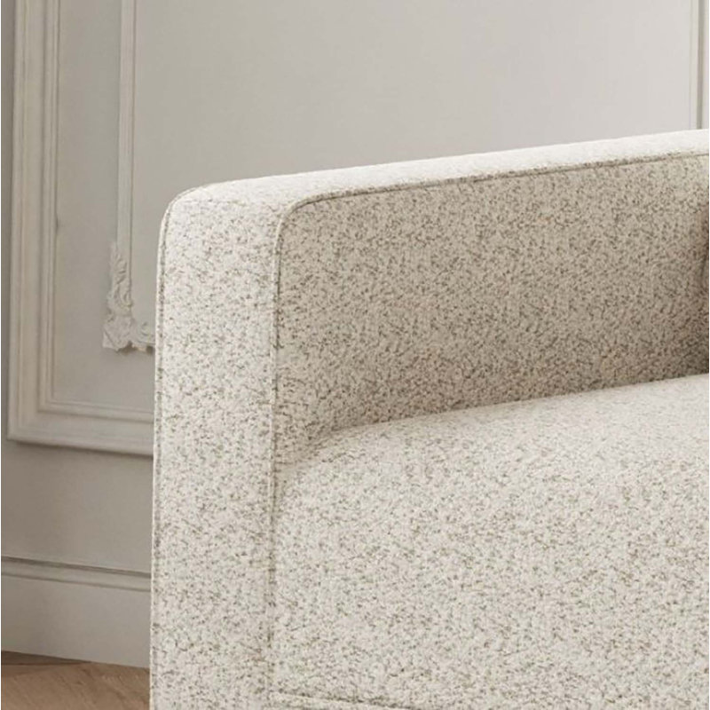 Causeuse rembourrée Saori, Bouclé blanc cassé, H 33 po x l 82,5 po x P 34,5 po