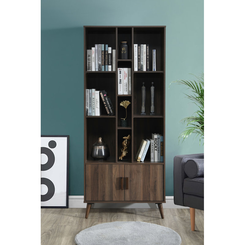Bibliothèque standard H 75,5 po x l 31 po Arto, Noyer foncé