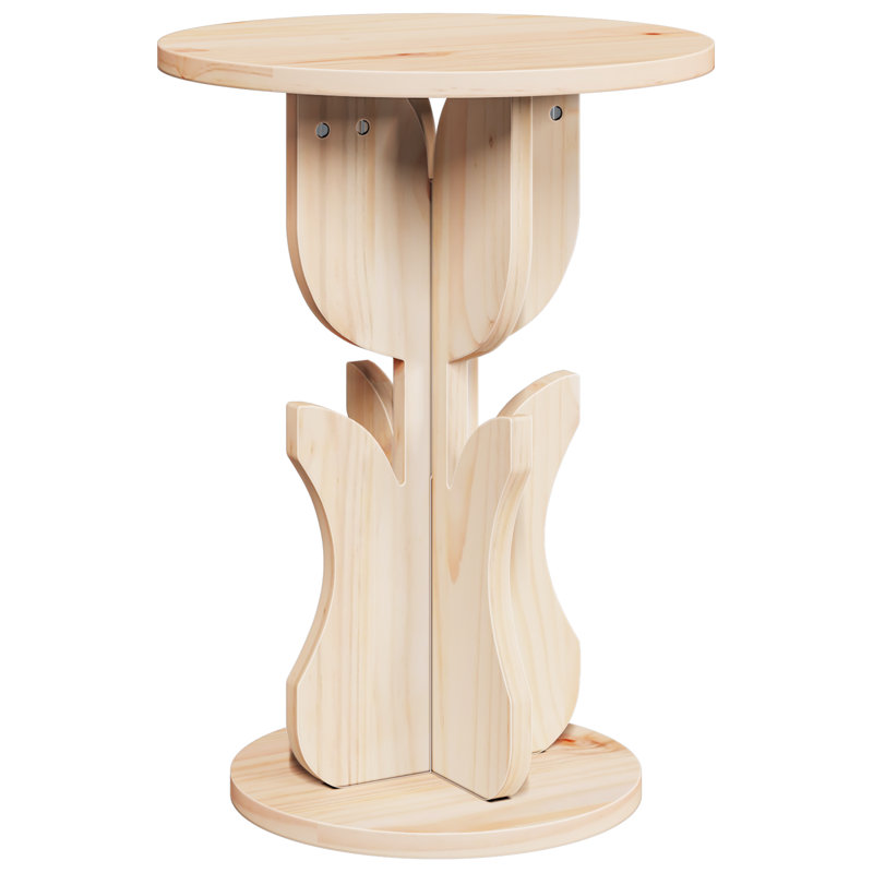 Side Table Solid Pine Wood, Natural