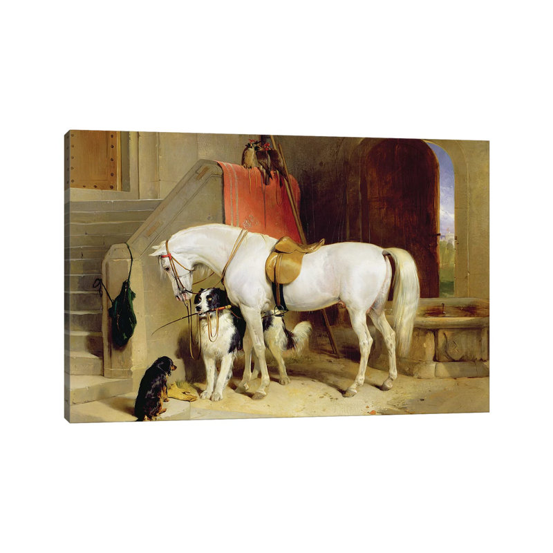 Prince George's Favourites by Sir Edwin Landseer - Painting on Canvas, Wrapped Canvas, 66.04cm H x 101.6cm W x 1.91cm D