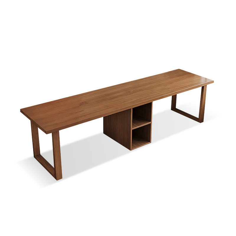 Bureau rectangulaire en bois massif brun noisette, H 29,53 po x l 86,61 po x P 23,62 po