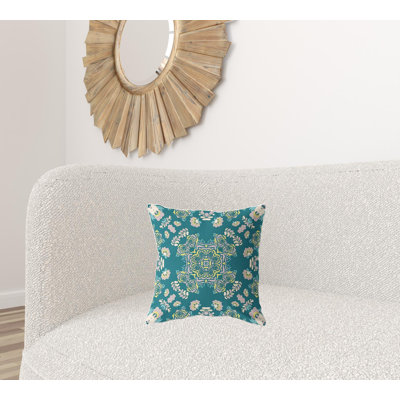 Coussin décoratif à motif floral 16 po x 16 po