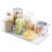 iDesign Linus BPA-Free Plastic Stackable Deep Organizer Bin with Handles - 14.6" x 8" x 4", Clear