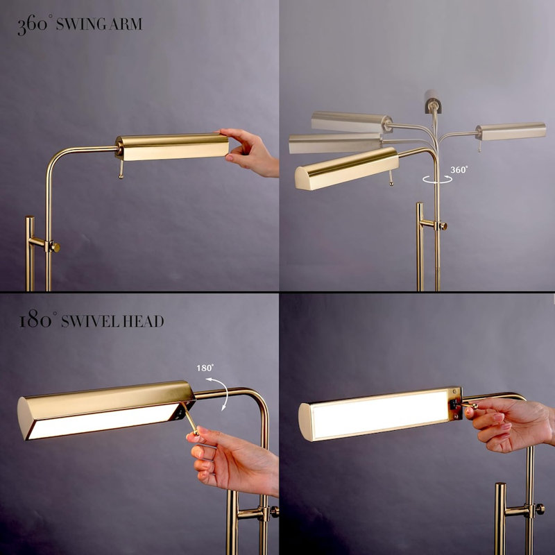 Lampe sur pied ajustable Maesynn Cedric Pharmacie, Laiton