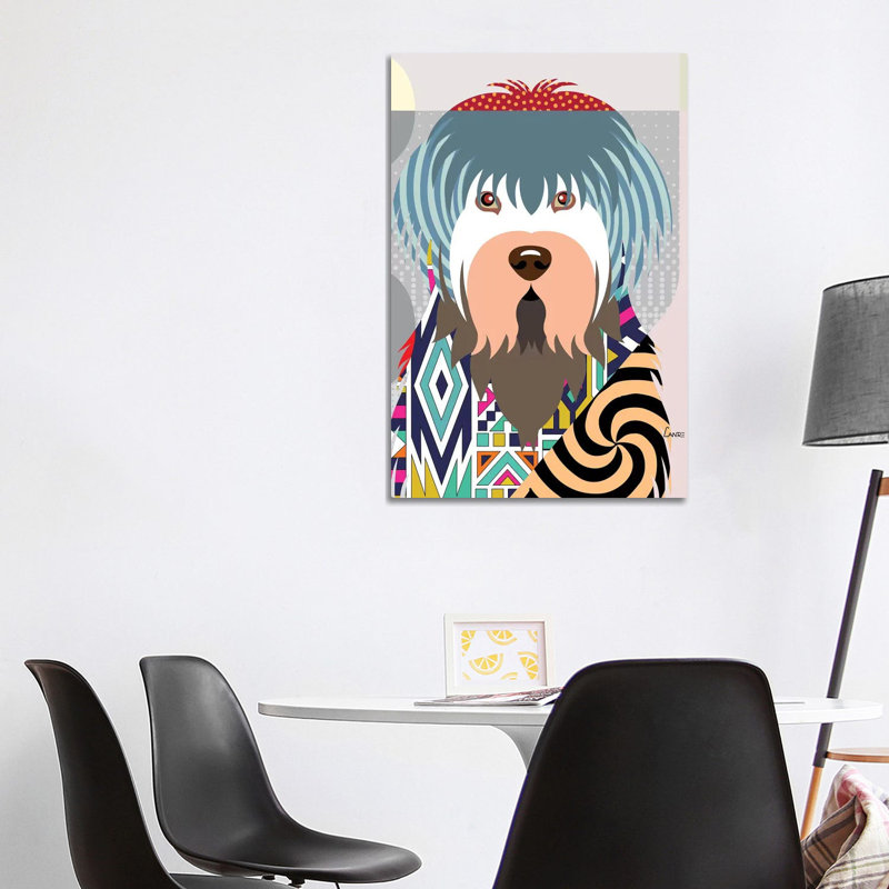 «Old English Sheepdog» par Lanre Studio, impression sur toile tendue, H 40 po x l 26 po x P 1,5 po