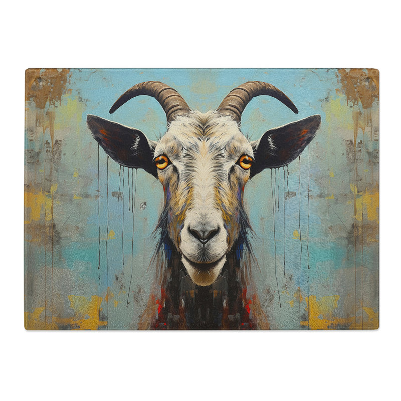 Goat Contemporary  Glass Chopping Board