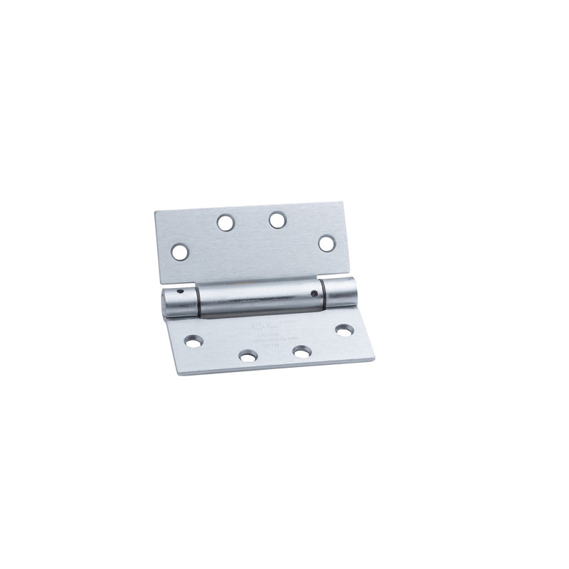 Charnière carrée à ressorts à mortaise pleine 4,5 po x 4,5 po avec goupille non amovible - ensemble de 3, Chrome brossé