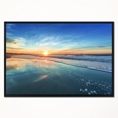 Seascape " Seashore With Distant Sunset "