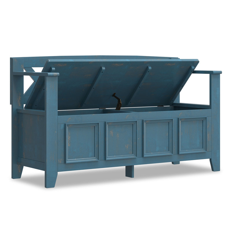 Banc de rangement pour hall d'entrée Amherst, H 28,03 po x L 17,03 po x P 48,03 po, Blue