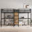 Twin Over Twin Metal Material Loft Bed Frame With Double Desk And With Built-In Wardrobe Storage And Shelves With Electrical Outlet For Space Saving And Noise Reduction, Woodgrain-757948980