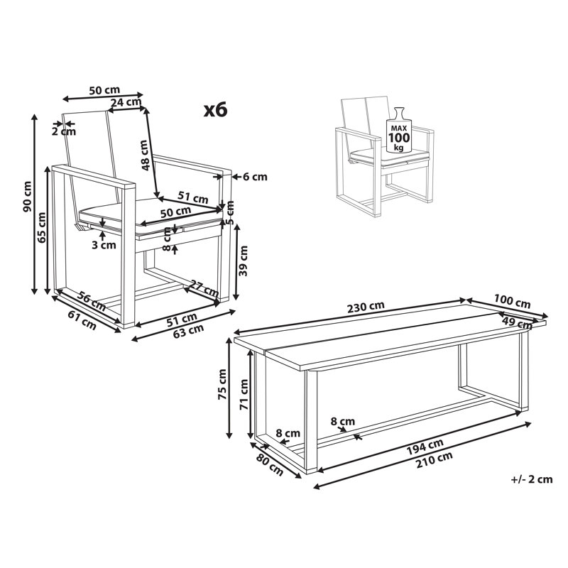 Rynell 6 - Person Dining Set