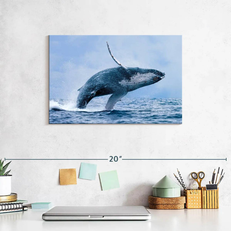 Brampt Leaping Humpback Whale, 8" H x 12" W