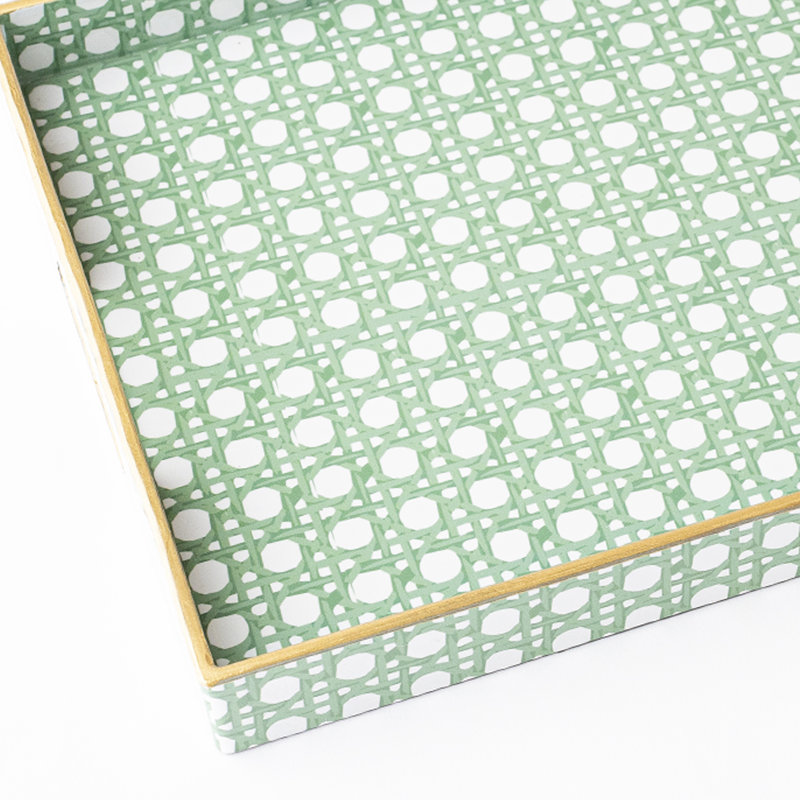 Plateau de coiffeuse Green Cane, L 15,75 po x P 1,25 po x H 10,25 po, Vert