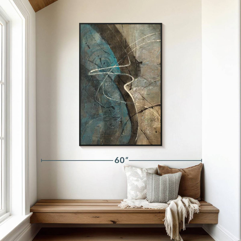 Effet d'ondulation, 31 po x 46 po, Cadre flottant noir