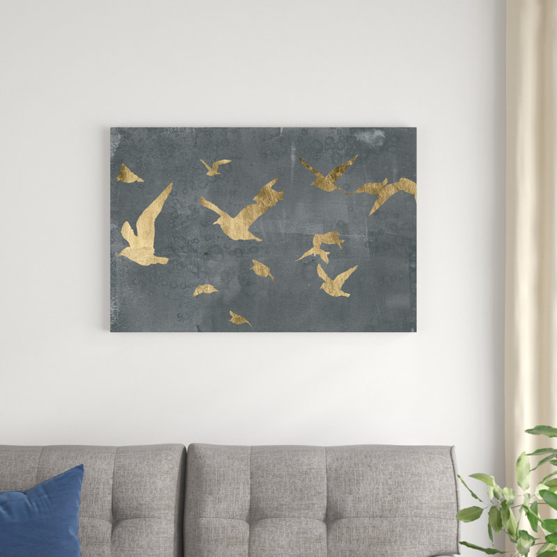 Silhouettes en vol III, H 24 po x l 36 po x P 1,25 po
