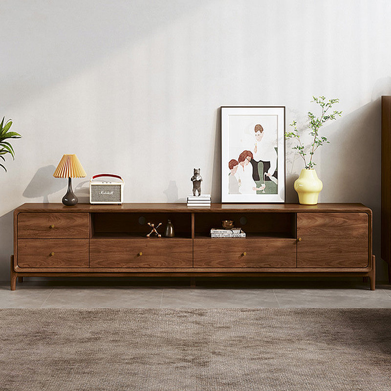 Meuble télé moderne et simple avec rangement audiovisuel, H 19,69 po x L 94,49 po x l 15,75 po