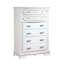 Commode haute Hefziba Auri, 5 tiroirs, moulure couronnée, bois
