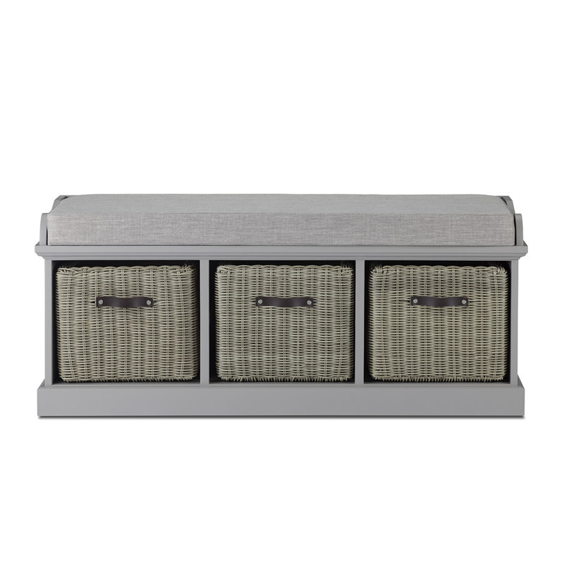 Anjou Upholstered Storage Bench, Grey/Grey