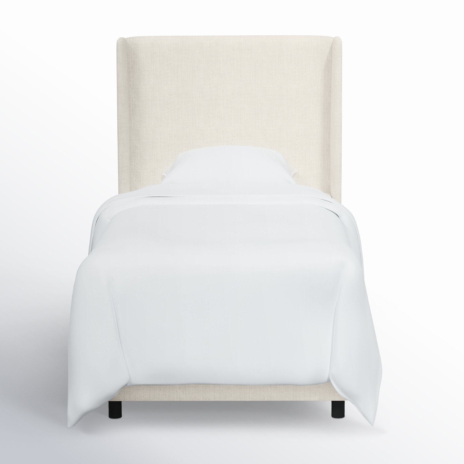 Tilly Upholstered Wingback Bed, Zuma White Textured Linen, Twin