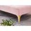 Tissu convertible futon avec canapé-lit simple et pieds en métal doré (rose)