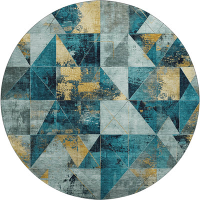 Premium Machine Washable Fairwood AMF1888 Geometric Rug