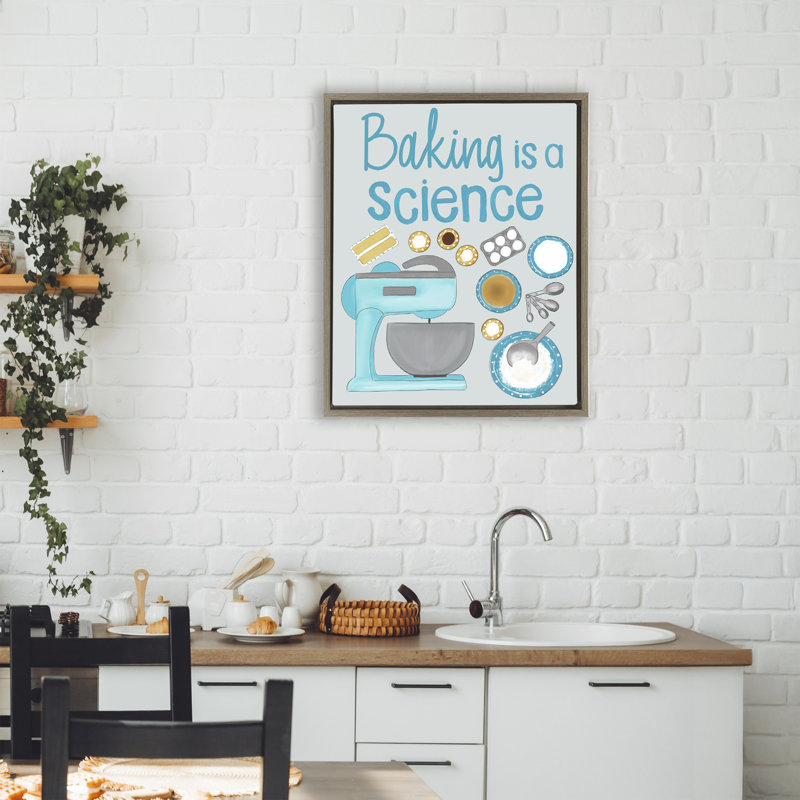 Cadre flottant «Bake Is A Science», conception par Christine Becker, H 21 po x l 17 po, Cadre flottant orme Montalcino