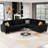Shavera 5-Piece Velvet Upholstered Sectional Couch L Shaped Corner Modular Sofa 5-Seat Livingroom Apartment Couch-602001308